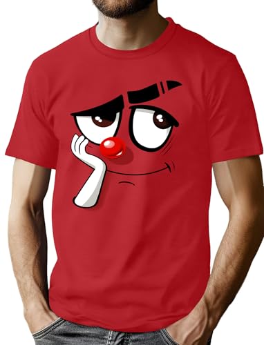 tiorhooe Red T Shirt Men Funky Comedy Face Shirts Mens Funny Graphic Crewneck Short Sleeve Tops (Red3,XL)