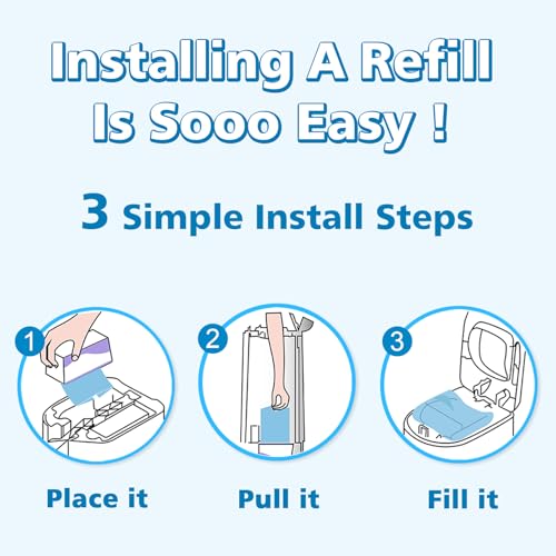 Image of Bags Refill Compatible with Genie Easy Roll Signature Diaper Pail and Platinum Diaper Pail, Upgraded 60 Bags Hold up to 2800 Newborn Diapers, Extra Thickness Powerful Odor Control, Plant Scented