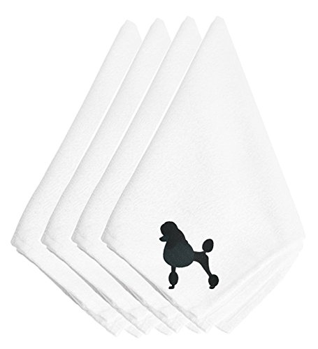 Caniche brodée Napkins44 lot de 4 serviettes table