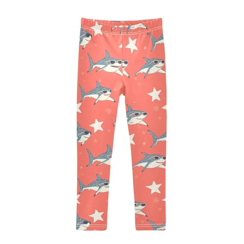 Sharks Sunglasses Girls' Leggings Toddler Doodles Kids Yoga Pants Dance Active Tights 4T