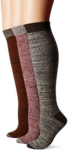 Muk Luks Women's 3 Pair Pack Mircrofiber Knee High Socks, Multi, OSFM