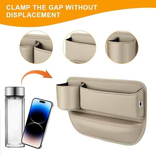 Boîte de rangement pour écart de voiture afin de bloquer les chutes d'objets beige