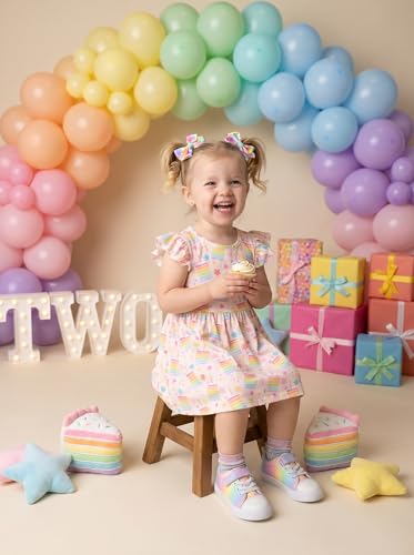 Image of Unique Baby Girls' Short Sleeve Everyday Printed Dresses for Kid and Toddler, Sizes 2T-12Y