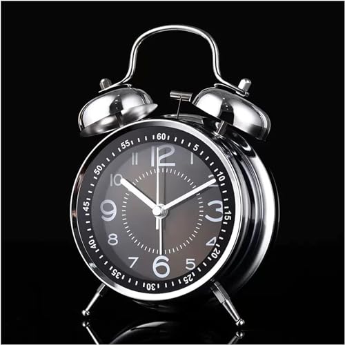 GJHGNFRDK Alarm Clock, Twin Bell Table Alarm Clock Multicolor(Black-)