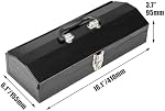 Torin ATB102B Boîte à outils portable en acier de style toit en pente de 16", fermeture à loquet en métal, noir