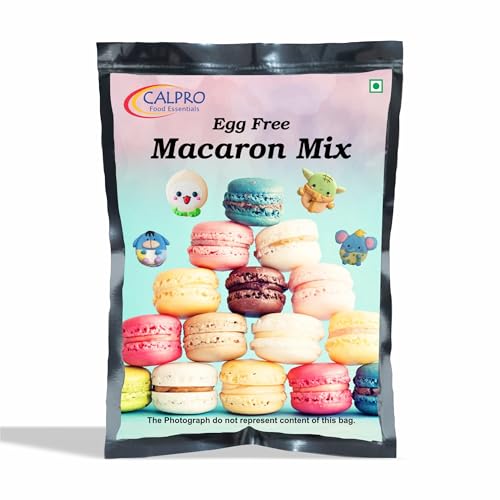 Image of Calpro Egg-Free Macaron Mix - 450G French Macarons, Made with Whey Protein Milk Solid & California Almond Powder, Taste Of Almonds! 100% Vegetarian! Chewy-And-Crusty !Quick and Easy bake