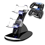 PS4 Controller Charger,VSEER Playstation 4/PS4/PS4 Pro/PS4 Slim Controller Charger Charging Docking Station Stand.Dual USB Fast Charging Station&LED Indicator for Sony PS4 Controller
