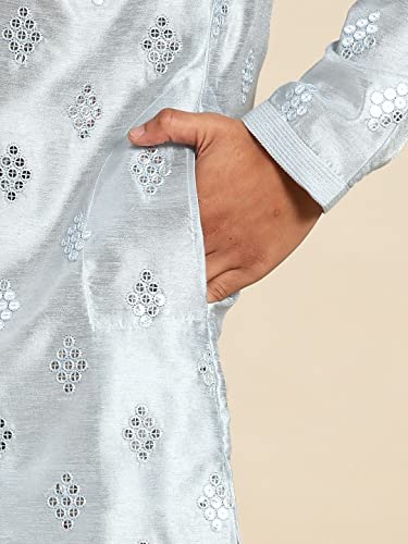 Image of Rajubhai Hargovindas Men's Jacquard Work Kurta Set