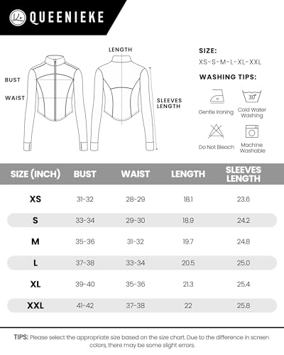QUEENIEKE Women's Cropped Running Jackets - Zip Up Lightweight Athletic Yoga Gym Tops BBL Jacket with Thumb Holes - Image 4