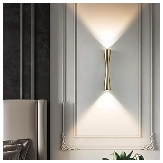 CITRA LED Slim Long Modern Up and Down Wall Sconce Gold Light Fixtures with Two 5 Watt LEDs (Warm White)