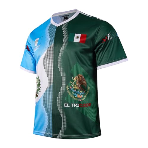 Keebik Soccer Jersey for Men Short Sleeve Training Shirt Breathable Sport Casual T Shirt for Soccer Fans GuatemalaMexico