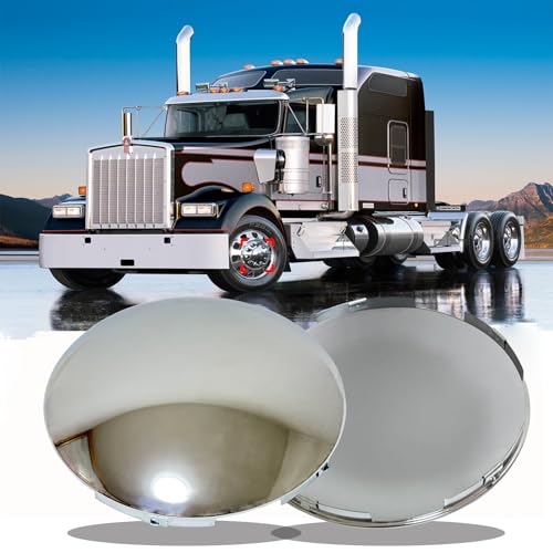 2 pcs Chrome Hub Covers for Semi Truck Hub Caps- 5 Even Notched - for Front Wheel 8-23/32
