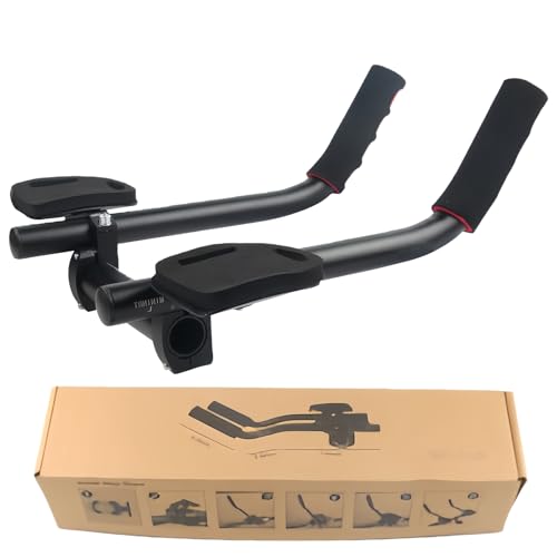 WIYETY Fahrrad Lenkeraufsatz: Lenker Aluminium Armlehne Rutschfeste Aerodynamik Lenker Rest TT Aufsatz für Triathlon Verstellbare Stütze für Rennräder und Mountainbikes