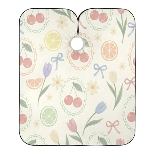 Capa para cortar cabello impermeable floral con cierre ajustable miniatura 2