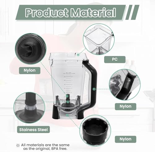 WSEYU Replacement 72 oz XL Pitcher Compatible with Ninja BL660 BL740 Blenders Professional NEW MODEL(NOT FOR OLD MODEL),72oz Crushing Pitcher Replacement for Ninja BL660A BL660W BL663CO BL740C by WSEYU - Image 6