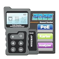 Netzwerk-Kabeltester, 60V PoE-Erkennung, 600m Längentest, Gigabit-Unterstützung für Rechenzentren & Netzwerkinstallation (Gray)