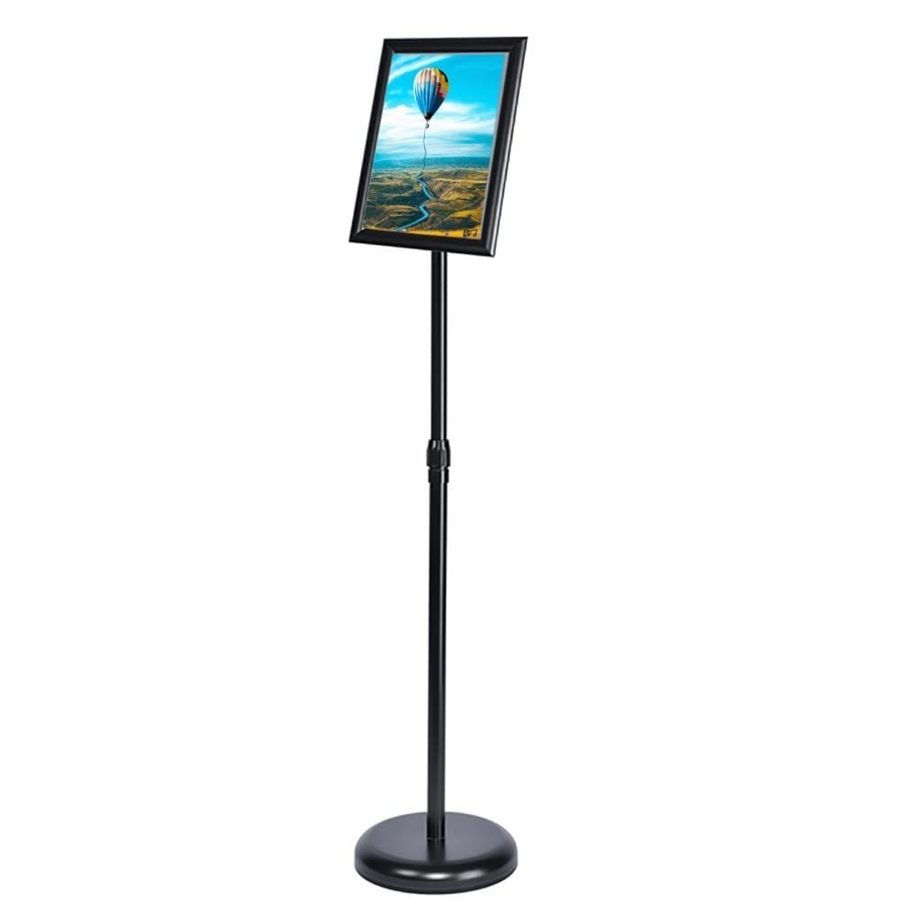Soporte para carteles, soporte de aluminio ajustable para pósteres, exhibición de pie para bodas, publicidad, ventas, soporte de menú, soporte de letrero de marco a presión