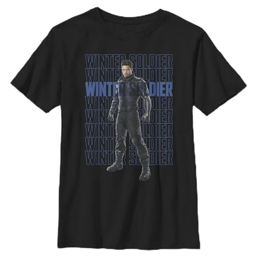 T-shirt Marvel Falcon Winter Soldier noir pour le collège et loisirs ado XL