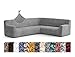 PAULATO BY GA.I.CO. Corner Sectional Couch Cover - Extra Large L-Shape Couch Slipcover - Washable Polyester Sofa Covers - 1-Piece Form Fit Furniture Protector - Microfibra - Ash (Corner Sofa)