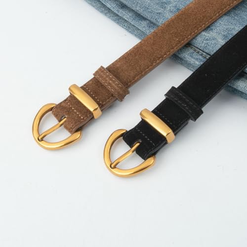 Fashion Women's Suede Belts For Jeans Dresses, 1.1" Ladies Shinny Belt Gold Pin Buckle Designer Belt For Pants4