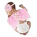 Hifot Recien Nacido Fotografia Kit, Bebe Plumas ángel Alas con Diadema Set, Bebe Fotografía Accesorios Prop Disfraz Rosado Flores Perla Estilo