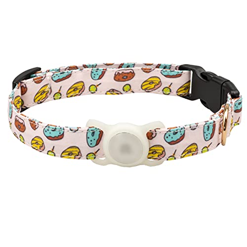 Gyapet Hundehalsband Verstellbar mit Air-Tag Schutzhülle Etui Tracking Hund Haustier Silikon beweglicher Donut L Cover