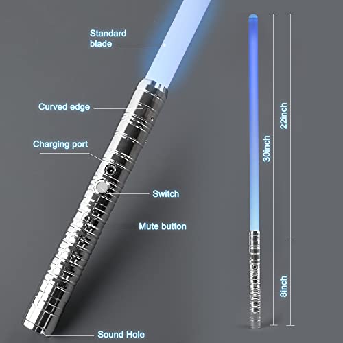 Homzzzz Lightsabers 2 Pack Metal Hilt Light Sabers For Adults Kids Rechargeable 2 In 1 Fx Dueling Lightsabers With 7 Colors 3 Sounds Modes For Children's Day Birthday Halloween Present #TOP4