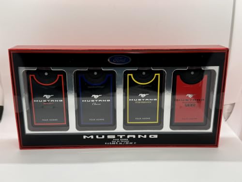 Mustang Legacy Men’s Eau De Toilette Spray Cologne Gift Set - 4 x 0.68 oz / 20ml