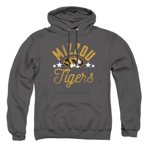 University of Missouri Mizzou Official Tigers Unisex Adult Pull-Over Hoodie,Charcoal, X-Large