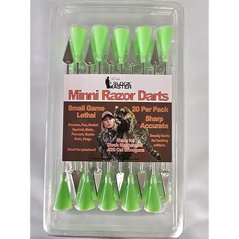 Slock Master Mini High Speed Razor Darts, .625 Big Bore Caliber, Razor Sharp Darts with High Grade Steel Blades, Package Contains 20 Deadly Accurate and Razor Sharp Darts Cover