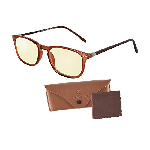 Optix 55 Blue Light Blocking Glasses for Women & Men, Gaming Computer Blue Light Glasses with Cloth & Case