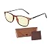 Computer Lens Glasses - Yellow Tinted Lenses with Blue Anti Reflective Coating to Reduce Eye Strain and Screen and Monitor Glare - Bonus Case and Cleaning Cloth - by Optix 55