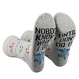 PXTIDY 1 Pair Lung Therapist Socks - Respiratory Therapy Gift & RT Graduation Gift - Cotton, Nobody Knows What Socks