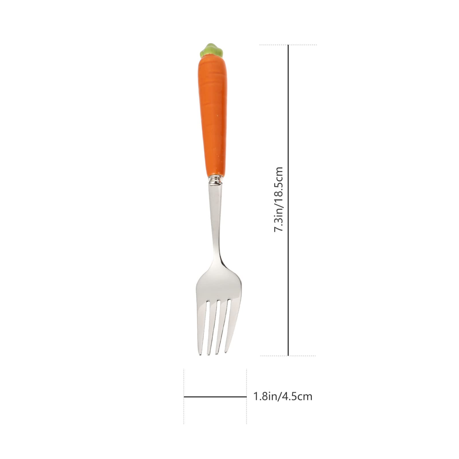RORPOIR 2Pcs Carrot Fork Spoon for Stainless Steel Tableware with Handle Bright Color Design for Easy Feeding and Development Cutlery Kit