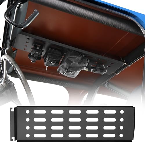 Hooke Road YJ Front Overhead Molle Panel Cargo Rack for 1987-1995 Jeep Wrangler YJ Interior Ceiling Roof Top Storage Shelf Mounts to Factory Roll Bar