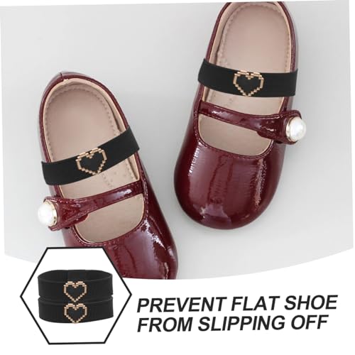 KESYOO 1 Pair Decorative Heart Pearl Elastic Ankle Straps for Slip Flat Shoe Straps Comfortable and Sturdy Design for Secure Fit for Everyday Wear4