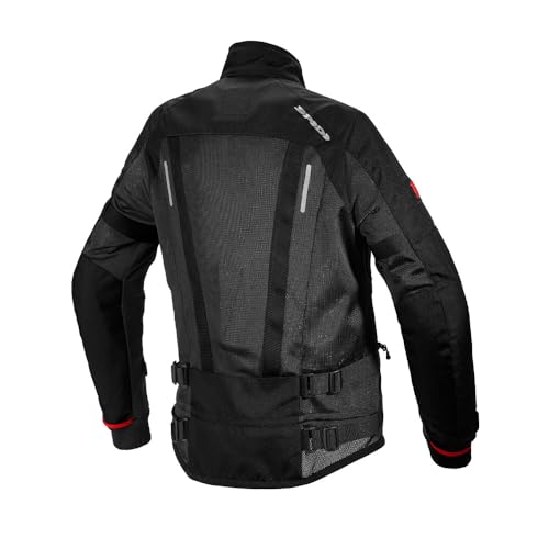 Image of Reise Spidi Tech Armour Motorcycle Riding Jacket | Level-2 CE Protectors | Adjustable Wrist & Arm Straps | 3M Scotchlite Reflectors | Step-In Armor Compatible - Black, XL Regular