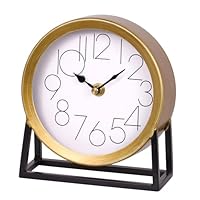 VinSees Modern Golden Table Clock on Stand, Decorative Desk and Shelf Clock, Mantel Clock Farmhouse