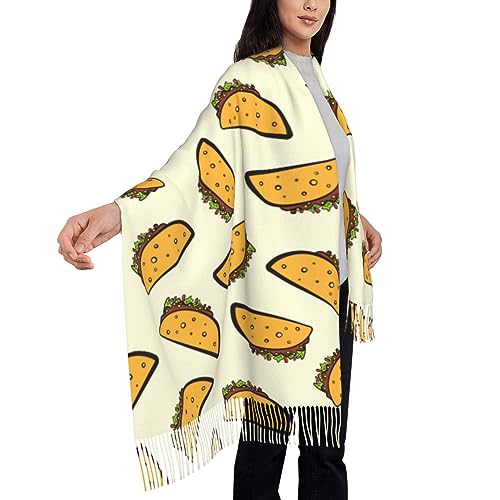 Cute Cartoon Taco Shawl Wraps with Tassel Soft Fashion Warm Scarves for Women2