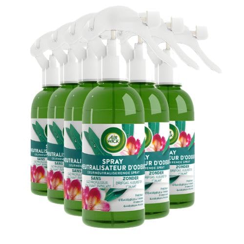 Air Wick Spray Neutralizador de Olores Eucalipto y Fresia Pack Ahorro 6 x 237 ml Ambientador en Spray Eliminador de Olores para Hogar