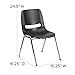 Flash Furniture HERCULES Series 440 lb. Capacity Kid's Black Ergonomic Shell Stack Chair with Chrome Frame and 14