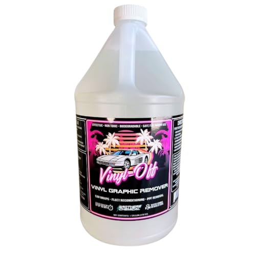 Brothers Chemical Vinyl-Off Vinyl Graphic and Decal Remover | Professional Use | for Vehicles Glass and Signs | Softens Film for Easier Removal Without Damage | Safe on OEM Paint (128oz)