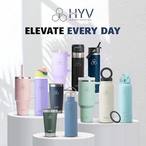 Image of HYV SnapSip Insulated Water Bottle 750ml | Tripod with Magnetic Lid | Stainless Steel Sipper Bottle for Adults & Kids | Hot & Cold Flask for Gym, Office, Travel | Leakproof | Arctic White