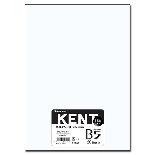 Amazon | 長門屋商店 ケント紙 B5サイズ 20枚パック ナ-B301 | 画用紙