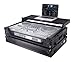 ProX XS-DDJFLX10WLTBL ATA Flight Style Road Case For Pioneer DDJ-FLX10 DJ Controller with Laptop Shelf 1U Rack Space Wheels and LED Black Finish