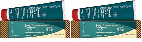 Himalaya Organique Neem & Granatapfel Zahnpasta, Fluoridfreie und Vegetarisch,150 g (2er Pack)