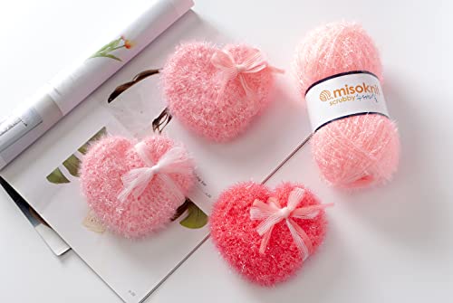 Misoknit ECO12-1 Pastel Scrubby Yarn For Dishcloths Crocheting 2 Skeins Polyester 100% thumb #3