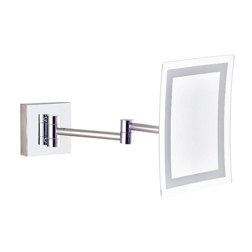 Miroir grossissant de salle de bain 3X mural argenté pivotant à 360