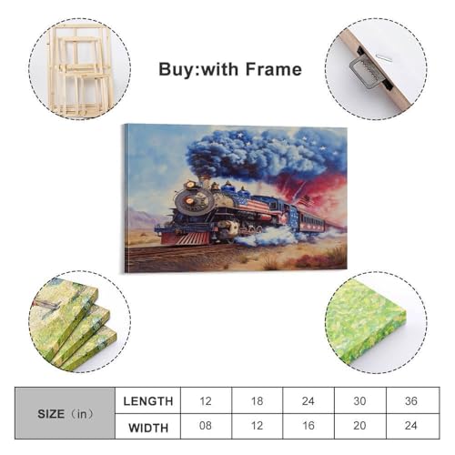 Tableau train à vapeur pour habiller un grand mur blanc - 2