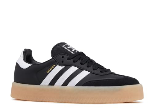 Image of adidas Womens Sambae Sneakers, Black White Gum, Size 7